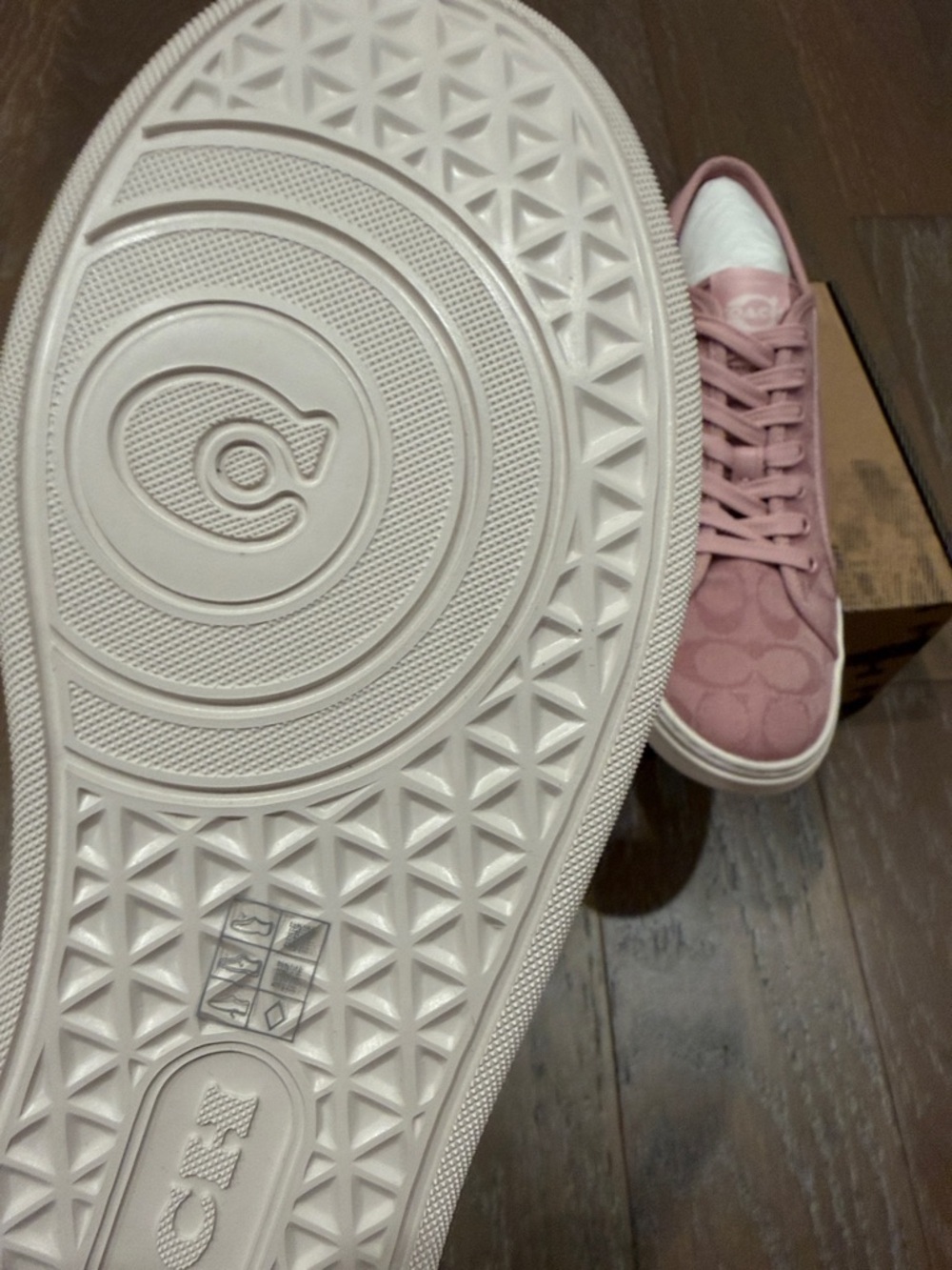 Coach Women's Pink Canvas Signature Sneakers - Picture 5 of 8